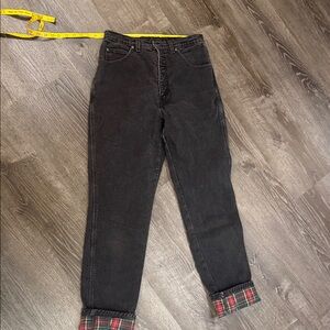 Lands' End Flannel lined! Black High Rise Women's Jeans